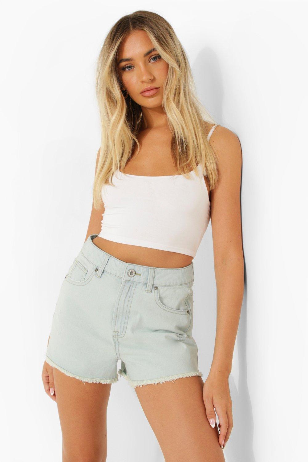 Boohoo distressed deals denim shorts